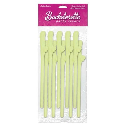 Bachelorette Party Favors Glow-In-The-Dark Dicky Sipping Straws - Fun Adult Party Accessories for Sensual Pleasure - 10pc