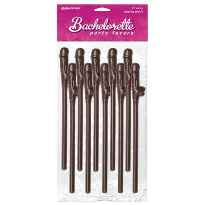 Bachelorette Party Favors Dicky Sipping Straws Brown 10pc.
Introducing the Naughty Novelties Bachelorette Party Favors Dicky Sipping Straws - Brown 10pc Set: A Playful Addition to Your Party!