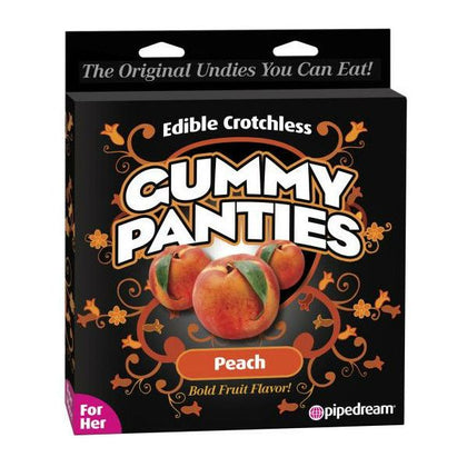 Sweet Pleasures Edible Crotchless Gummy Panties - Peach, a Tempting Delight for Sensual Indulgence