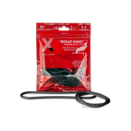 Xplay Silicone Thin Wrap Ring 15 Black - Premium Cock, Ball, and Shaft Restriction for Endless Pleasure - Adult Naughty Store