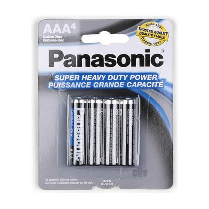 Panasonic Super Heavy Duty Power Carbon Zinc AAA Batteries - Pack of 4