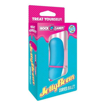 Introducing the Rock Candy Jellybean Blue Curved Bullet Vibrator - Model JB-5000: The Ultimate Pleasure Companion for All Genders!