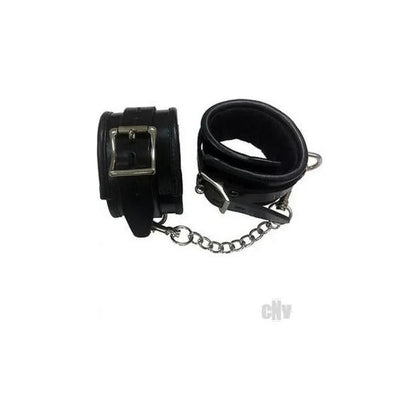 Lux Fetish Padded Leather Wrist Cuffs - Pride Model 69: Unisex BDSM Restraint Accessory in Sensual Black