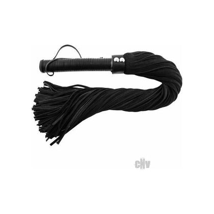Leather Handle Black Rouge Suede Flogger - Model LS-200 - Unisex - Perfect for Sensual Impact Play