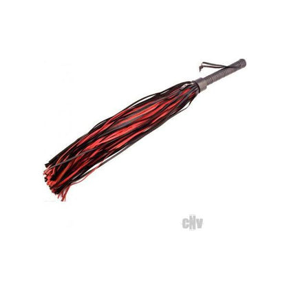 Rouge Leather Handle Flogger Red Black - Premium BDSM Flogger for Sensual Impact Play - Model RLHF-001 - Unisex - Exquisite Pleasure for BDSM Enthusiasts - Striking Red and Black Design - Adult Naughty Store