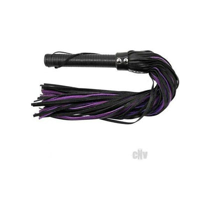 Introducing the Exquisite Elegance Rouge Long Leather Flogger Blk-prp: The Ultimate Pleasure Tool for Sensual Delights!