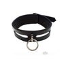 Elegant Bliss Leather O-Ring Collar - Model LBC-001 - Unisex - For Sensual Neck Play - Black