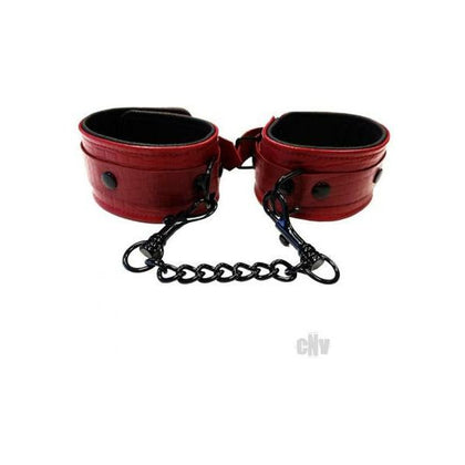 Anaconda Leather Wrist Cuff - Model A1B2 - Unisex - Pleasure Enhancer - Burgundy/Black
