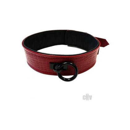Anaconda Rouge Burgundy Red Leather Collar - Removable O-Ring - Adjustable Fit - BDSM Fetish Sex Toy - Model AR-2021 - Unisex - Neck Pleasure Area