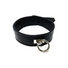 Ravishing Pleasure Rouge Leather Plain Collar 1 Ring Black - Adult Naughty Store