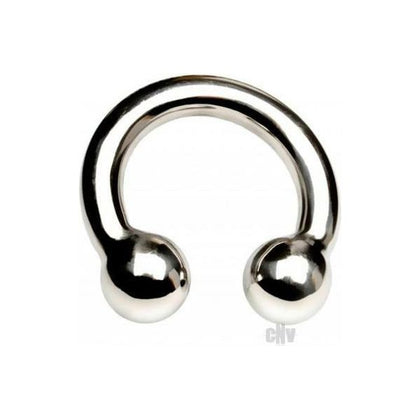 Steelex 1.96-Inch Stainless Steel Horse Shoe Cock Ring with Ball Tickler - For Enhanced Pleasure, Men's Toy, Silver - Adult Naughty Store