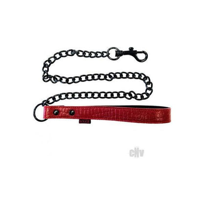 Luxury Leather Handle Lead Dog Chain - Burgundy - Model LHC-001 - Unisex - For Control and Style during Walks