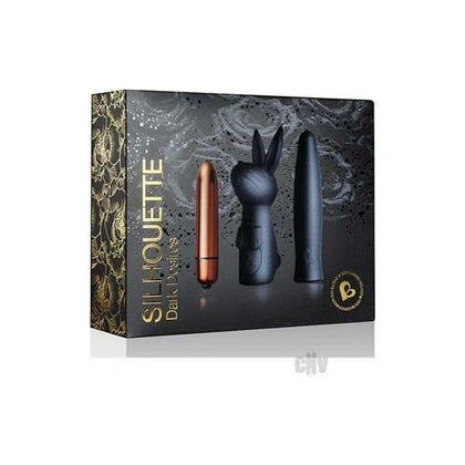Silhouette Dark Desires Kit - Rascal Rabbit Pleasure Me Tease n Please - Black

Introducing the Sensuelle Silhouette Dark Desires Kit - Rascal Rabbit Pleasure Me Tease n Please - Black: The Ultimate Pleasure Package for Unforgettable Moments of Intimacy