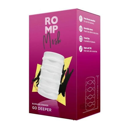 ROMP Mosh Clear Manual Stroker Masturbator - Model: Mosh, Enhances Masturbation, Creates Blowjob-Like Sensation, Clear