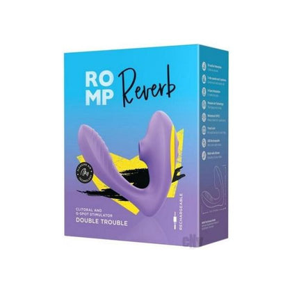 Introducing the ROMP Reverb Rabbit Vibrator with Pleasure Air Technology - Model RVR-01 for Women: A Powerful Purple and Yellow Dual Stimulation Massager