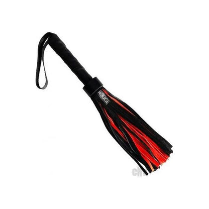 Leather Elegance: Luxurious Black/Red Suede Flogger - Model 2021 - Unisex - Intense Sensations for All Pleasure Zones