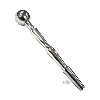 Introducing the Rouge Stainless Steel Three Stage Urethral Plug - Model RS-3, for Men, Intense Stimulation, Easy Removal, Silver - Adult Naughty Store