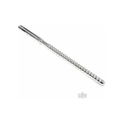 Stainless Steel Rouge Urethral Probe - Intense Ribbed Stimulation for Men - Model UR-18 - Silver - Adult Naughty Store