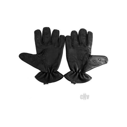 Black Leather Vampire Gloves XL - Sensation-Inducing Spiked Handwear for Enhanced Pleasure