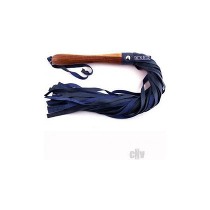 Rouge Wooden Handle Flogger Blue - The Ultimate Pleasure Tool for Sensual Play!