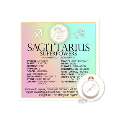 Warm Human Zodiac Sagittarius Card + Charm Package: Discover Your Cosmic Connection - Adult Naughty Store