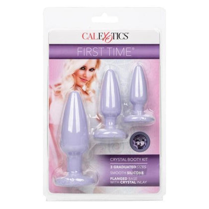 First Time Crystal Booty Kit Purple - Beginner's Anal Plug Set for Sensual Backdoor Pleasure - Adult Naughty Store