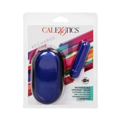 Luxe Pleasure Rechargeable Hideaway Bullet Blue - Model HBRB-01: Powerful Satin Finish Stimulator for Intense Pleasure in Blue - Adult Naughty Store