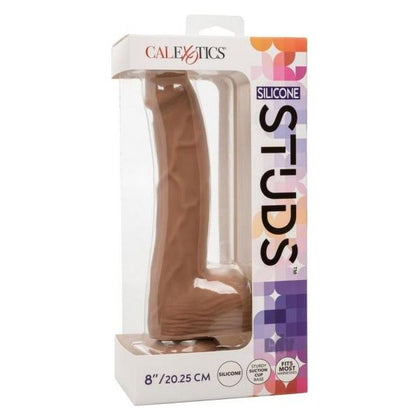 CalExotics Silicone Studs 8 Brown Realistic Suction Cup Dildo for Intense Pleasure