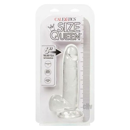 Introducing the Size Queen 6 Clear Realistic Dildo - Model SQ6C