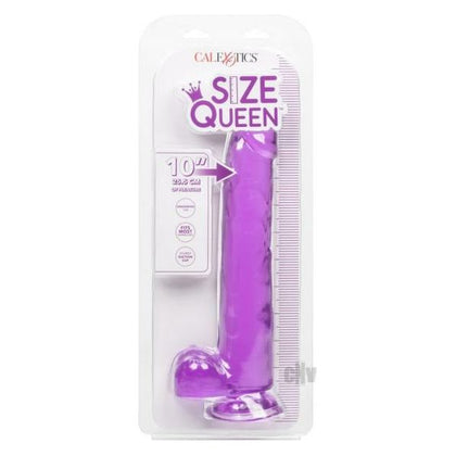 Introducing the Size Queen 10 Purple Realistic Dildo - Ultimate Pleasure for All Genders and Mind-Blowing Stimulation