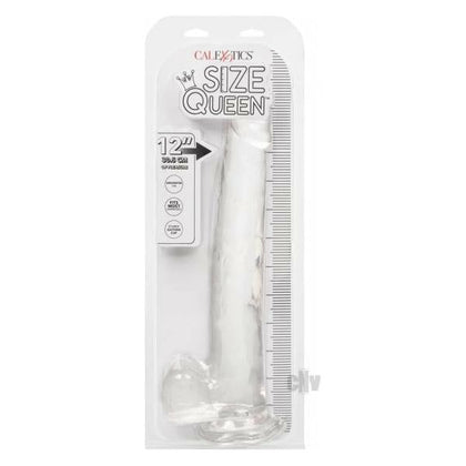 Introducing the Size Queen 12 Clear Realistic Dildo - Model SQ12C
