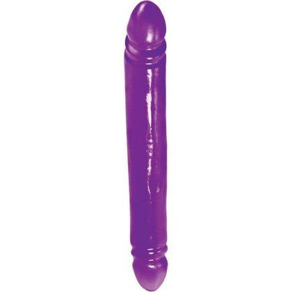 Introducing the SensaPleasure Reflective Gel Smooth Double Dong 12 Inch Purple - The Ultimate Pleasure Ride for Adventurous Couples - Adult Naughty Store