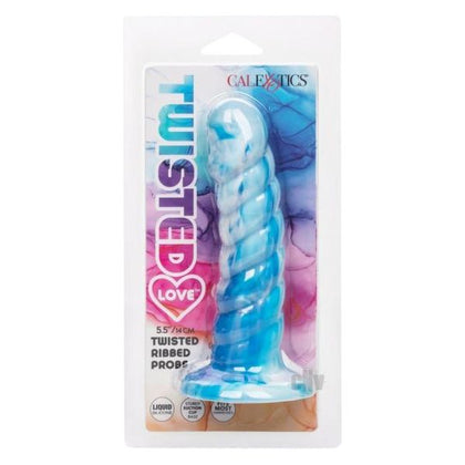 Introducing the Sensual Pleasures Twisted Loveandtrade; Twisted Ribbed Probe Blue - Model SL-69: The Ultimate Pleasure Tool for Sensational Stimulation in All Genders' Intimate Moments