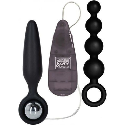 Introducing the Booty Call Booty Vibro Kit: Silicone Remote Control Anal Probes in Black (2Each)