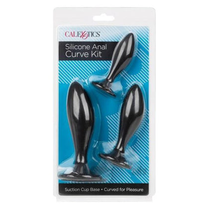 Introducing the Luxe Pleasure Silicone Anal Curve Kit - Model X9: The Ultimate Black Delight for Exquisite Anal Stimulation - Adult Naughty Store