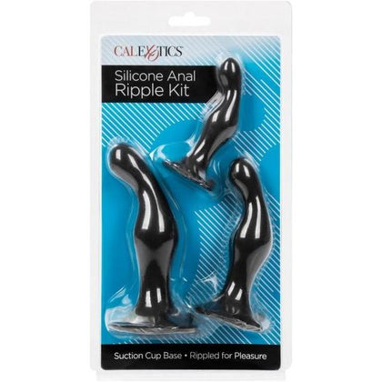 Introducing the SensaSilk™ Silicone Anal Ripple Kit - Model ARK-3000: Unleash Boundless Pleasure for All Genders, Designed for Exquisite Anal Stimulation in Sultry Midnight Black - Adult Naughty Store