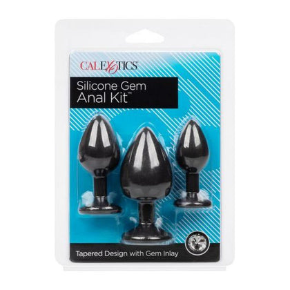 SatinGem Silicone Anal Training Kit - Model SGA-001 - Unisex - Pleasure for All - Black - Adult Naughty Store