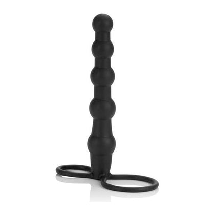 Adam's Silicone Beaded Double Rider Black - Premium Double Penetration Probe for Men - Model DPD-1001 - Enhance Erection and Testicular Support - Hygienic and Body-Safe - Intensify Pleasure in Style