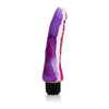 Funky Jelly Vibe Waterproof 7.5 Inch Multi-Colored Vibrating Dildo - Model FJV-750, Unisex, for Sensual Stimulation and Pleasure in Multiple Areas - Rainbow - Adult Naughty Store