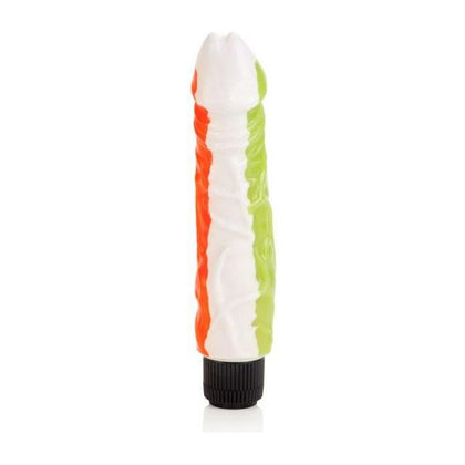 Funky Jelly Vibe Waterproof 8 Inch Multi-Colored Silicone Realistic Dildo Vibrator - Model FJV-2000 - Unisex G-Spot and Prostate Stimulation - Purple/Pink - Adult Naughty Store