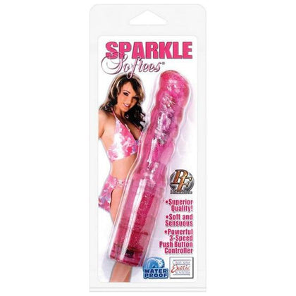 Sparkle Softees® Swirl Glittered Massager Waterproof 5 Inch Pink - Powerful G-Spot Pleasure for Women