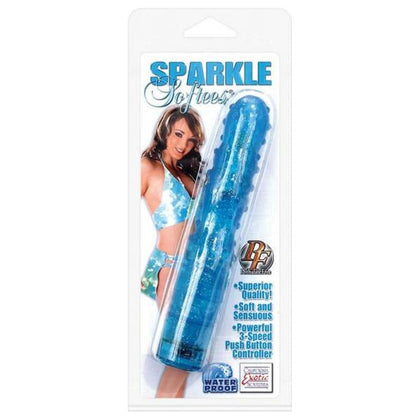 Sparkle Softees Nubbie Glittered Massager NS-500B - 5 Inch Blue Waterproof 3-Speed Vibrating Toy for Intense Clitoral Stimulation - Women's Pleasure