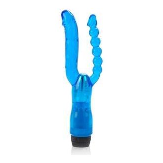 Introducing the Blue Dual Penetrator Vibrator - The Ultimate Pleasure Experience - Adult Naughty Store