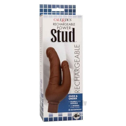 Recharge Power Stud Over and Under Brown Dual Penetrating Vibrator for Intense Pleasure