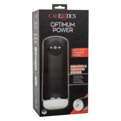 Introducing the Optimum Power Viibe And Thrust Stroker - The Ultimate Rechargeable Vibrating and Thrusting Masturbator for Men, Offering Customizable Pleasure in Black - Adult Naughty Store