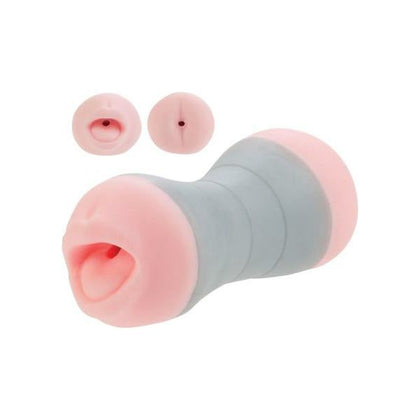 Travel Gripper Dual Density BJ and Ass Masturbator - Model TG-2021 - Unisex - Ultimate Stroking Action - Pink - Adult Naughty Store