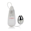 Introducing the Pocket Exotics Vibrating Silver Egg Compact Pleasure Bullet - Model SE-123: Powerful Stimulation for Women, Silver