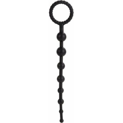 Booty Call X-10 Silicone Anal Beads - Model BCX-10 - Unisex Pleasure Toy for Anal Stimulation - Black - Adult Naughty Store