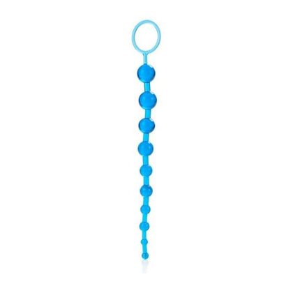 Introducing the X-10 Beads Graduated Anal Beads 11 Inch - Blue: The Ultimate Pleasure Experience for All Genders and Unforgettable Backdoor Bliss - Adult Naughty Store