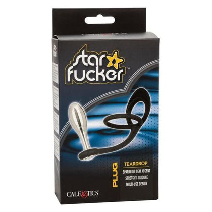 Star Fucker Teardrop Plug - Silicone Dual Enhancer and Aluminum Alloy Probe for Temperature Play - Model SF-TP01 - Unisex Anal Pleasure - Black - Adult Naughty Store